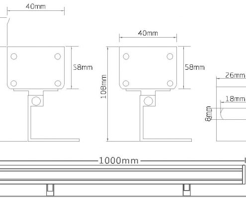 Dali Dimmable Linear LED Wall Washer LL-4058-24W/36W AC220V
